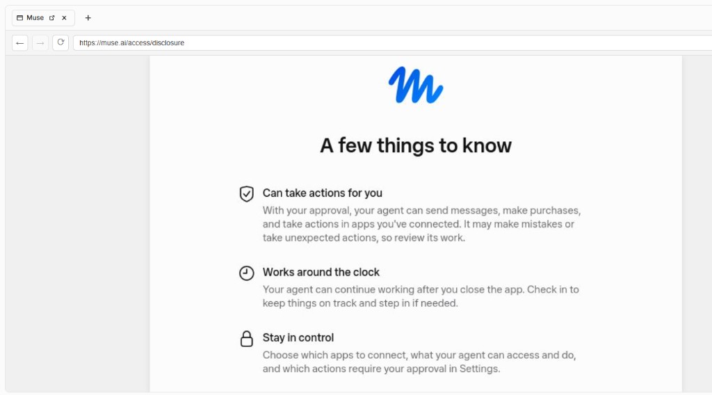 Muse 须知页 A few things to know